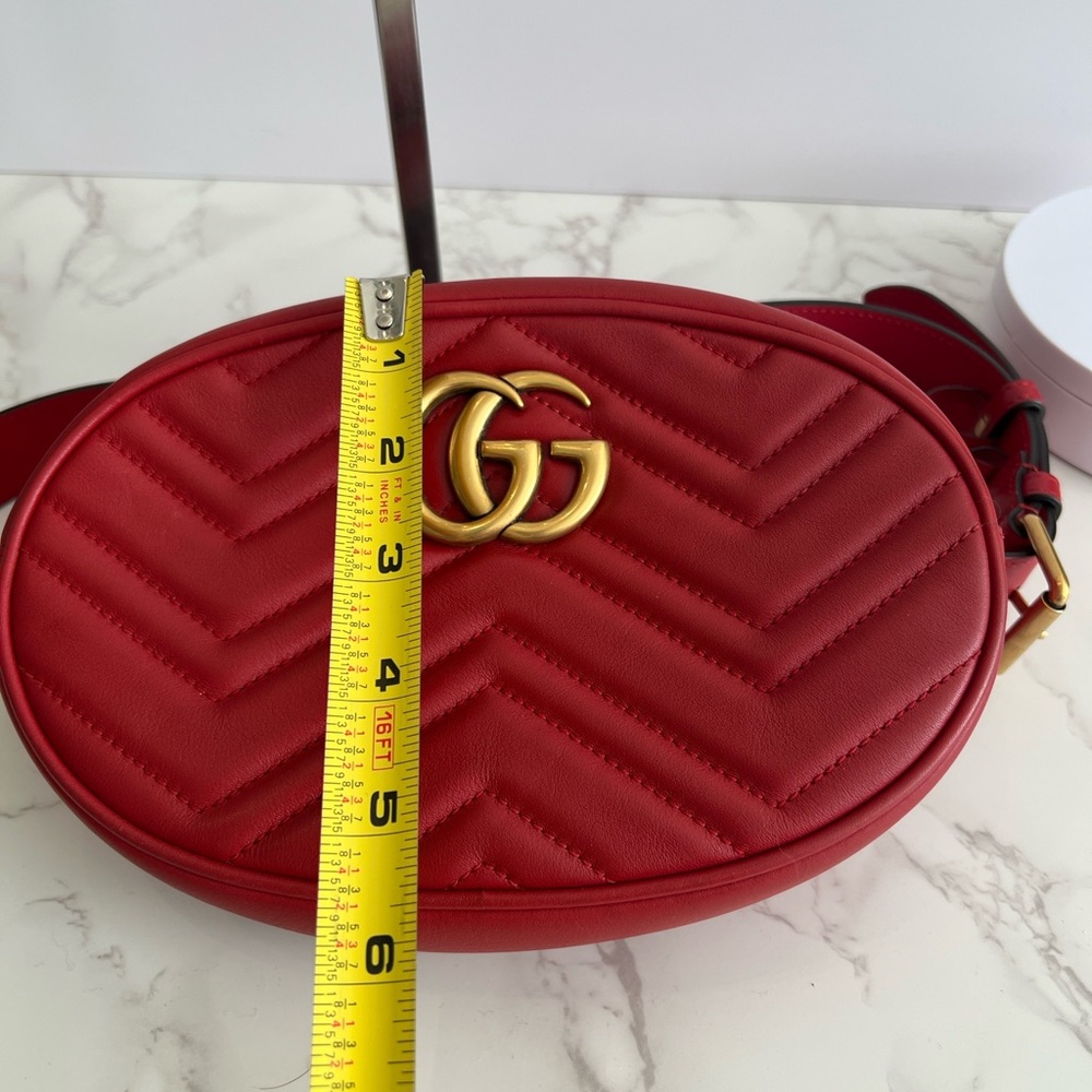 Gucci Red Marmont Belt Bag - Picture 8 of 9